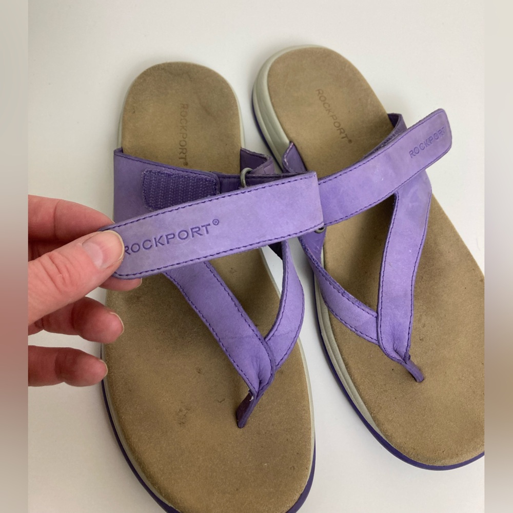 *Rockport Lilac Leather Thong Sandals #SR - Picture 4 of 7